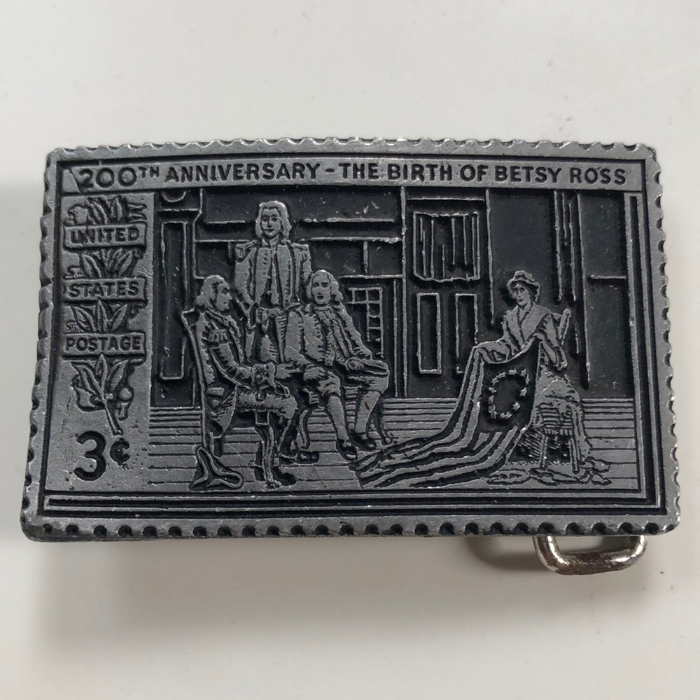 200th birth of Betsy Ross pewter belt buckle